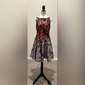 Julian Taylor Sleeveless Floral Pattern Scuba Dress